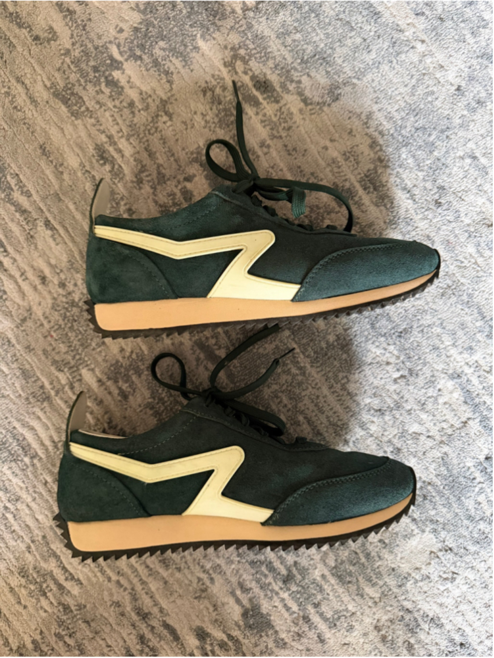 rag & bone Retro Runner Green Suede Sneakers Women’s EU 38.5 US 8.5 - Picture 6 of 10